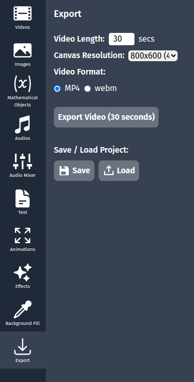 Saving a Project